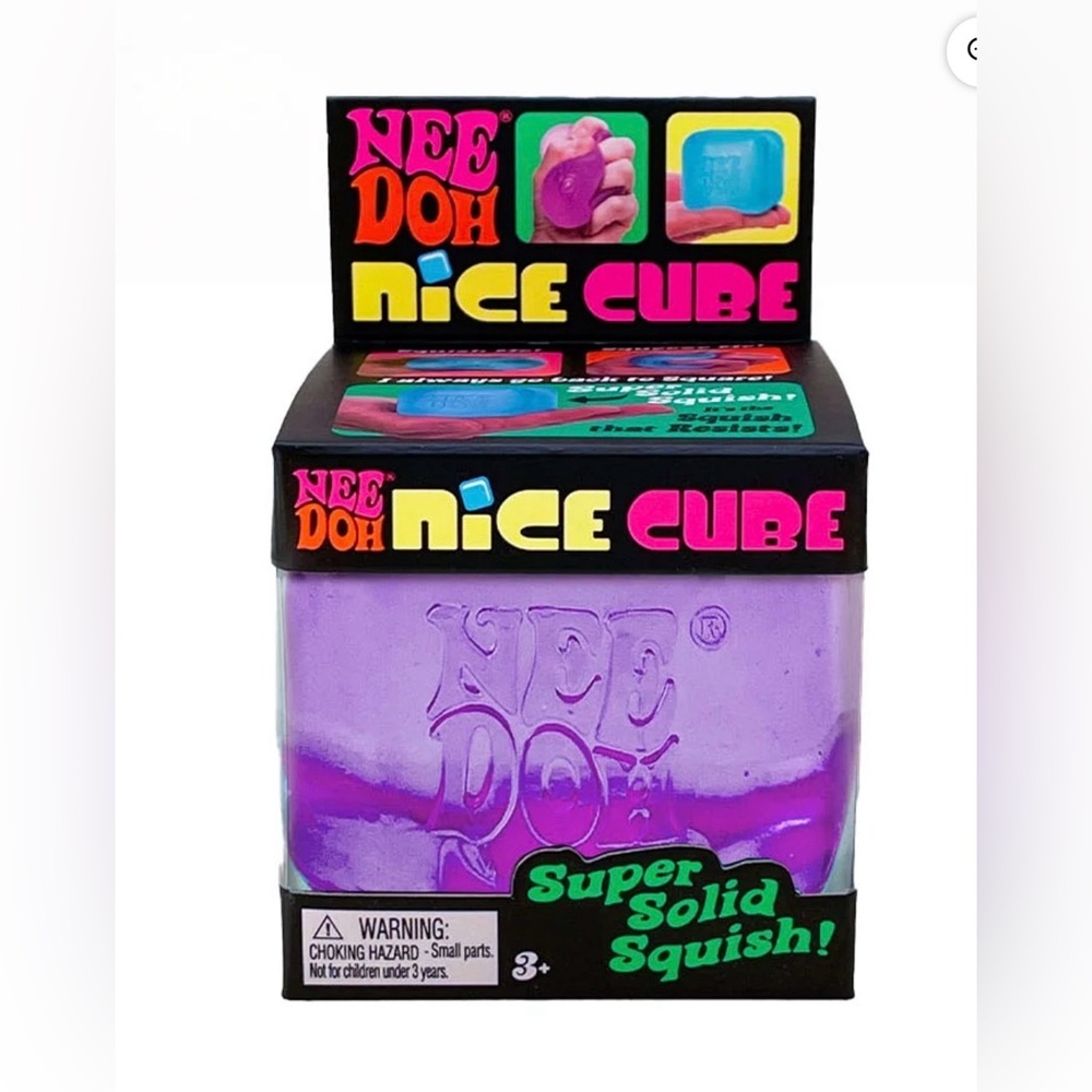 NeeDoh Nice Cube Super Solid Squish 2.5” Purple NIB